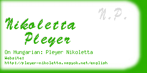 nikoletta pleyer business card